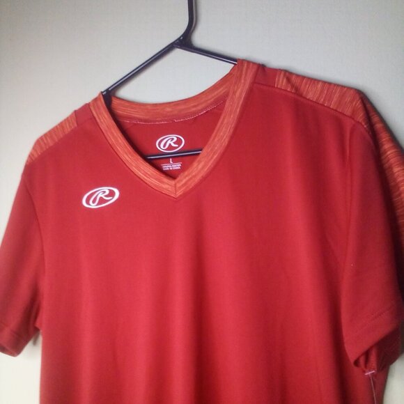 Rawlings Shirt Women L Softball Baseball Short Sleeve Active Athletic Red - Picture 4 of 14
